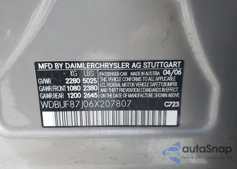 2006 Mercedes-Benz E 350 4Matic z USA, uszkodzony, nr VIN WDBUF87J06X207807